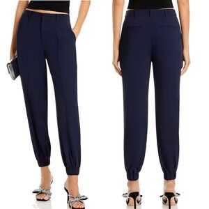 Cinq A Sept Tabitha Tapered Leg Crepe Jogger Pants Womens Size 14 Navy‎ Blue